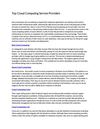 Top Cloud Computing Service Providers