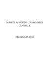 Compte rendu de l'assemblée générale du 24 Mars 2010