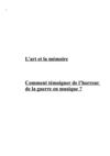 L'art et la mémoire