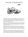 Nike Air Max - For Those Who Just Do It