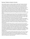 Business Telephone Systems Overview