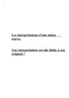 Les interprétations d'une même oeuvre