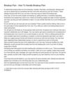 Breakup Pain - How To Handle Breakup Pain