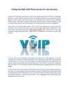 Finding the Right VoIP Phone Service for Your Business