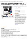 Nikon D3100 Digital SLR Camera & 18-55Mm VR Lens With 32GB Card + Filter + Case + Accessory Kit
