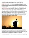 What Is Christian Counseling And How Does It Aid You