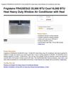Frigidaire FRA25ESU2 25,000 BTU Cool 16,000 BTU Heat Heavy Duty Window Air Conditioner With Heat