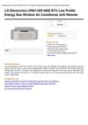 LG Electronics LP6011ER 6000 BTU Low Profile Energy Star Window Air Conditioner With Remote