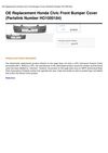 OE Replacement Honda Civic Front Bumper Cover