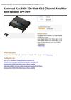 Kenwood Kac-8405 720-Watt 4 3 2-Channel Amplifier With Variable LPF HPF
