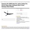 Emerson HF1160BQ Heat Fan, Indoor Ceiling Fan, 60-Inch Blade Span, Barbeque Black Finish, Barbeque Black Blades