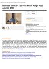 Stainless Steel 30 X 20 Wall Mount Range Hood With 900 CFM