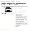 2008-2012 Mitsubishi Lancer Duraflex Evo X Look Front Bumper - Duraflex Body Kits