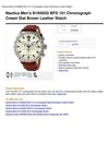 Nautica Men's N19565G BFD 101 Chronograph Cream Dial Brown Leather Watch