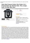 Asian Style Pressure Cooker, Rice Cooker, 6-In-1 Programmable, 6Qt, Stainless Steel , Rice, Congee,