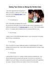 Dating Tips Online on Being the Perfect Date