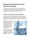 Obesity Slimming World Announces Man Of The Year 2011