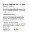 Propecia Side Effects The Truth About Hair Loss Treatment