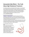 Simvastatin Side Effects The Truth About High Cholesterol Treatment