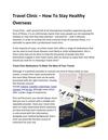 Travel Clinic How To Stay Healthy Overseas