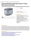 Zojirushi NS-DAC10 Zutto Neuro-Fuzzy 5-1 2-Cup Rice Cooker And Warmer