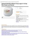 Zojirushi NS-WAC10 Micom Fuzzy-Logic 5-1 2-Cup Rice Cooker And Warmer
