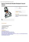 Hoover Commercial Shoulder Backpack Vacuum Cleaner