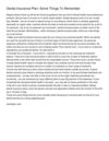 Dental Insurance Plan_ Some Things To Remember