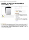 Koolatron BC-130SS Kool 130-Quart-Capacity Compact Fridge, Silver