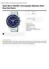 Seiko Men's SNAD81 Chronograph Stainless Steel Blue Dial Watch