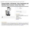 Omega BL390S 1-HP Blender, Tritan Copolyester And Stainless Steel Container Combo Pack, Silver