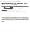 OE Replacement Honda Civic Rear Bumper Cover