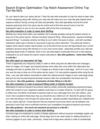 Search Engine Optimisation Top Notch Assessment Online Top Ten No-No's