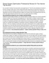 Search Engine Optimization Professional Review On The Internet Top No-No's