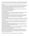 Very Best Search Engine Optimisation Content Methods Revealed !