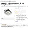 Panasonic FV-40VQ3 Whisperceiling 380 CFM Ceiling Mounted Fan