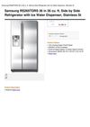 Samsung RS265TDRS 36 In 26 Cu. Ft. Side By Side Refrigerator With Ice Water Dispenser, Stainless St