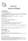 STATUTS DE MARZ'en RandO