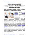 MOS Makes Available Comprehensive Medical Record Review Services
