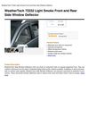 Weathertech 72232 Light Smoke Front And Rear Side Window Deflector