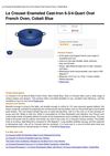 Le Creuset Enameled Cast-Iron 6-3 4-Quart Oval French Oven, Cobalt Blue