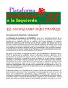 Declaración de Principios de la Plataforma Socialistas a la Izquierda
