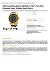 JBW-Just Bling Men's JB-6225-J 562 Pave Dial Diamond Black Rubber Band Watch