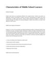 Characteristics of Middle School Learners