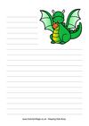 writing_paper_cartoon_dragon_lined