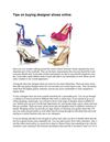 Tips on buying designer shoes online