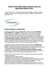 Infracom: Chiusa Assemblea azionisti, approvato bilancio 2011