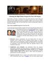 Choosing the Right Plastic Surgeon for Face Lift Surgery