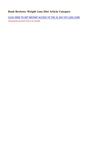 Book Reviews Weight Loss Diet Article Category