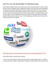 How You Can Use Social Media For Marketing Guide